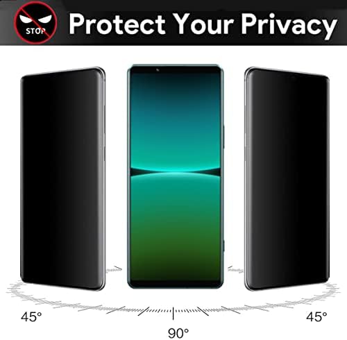 AISELAN para Sony Xperia 5 IV 2022 Vidro temperado anti-spy, [2 pcs] 9H Draga anti-arranha anti-pepora Privacy Screen Protector