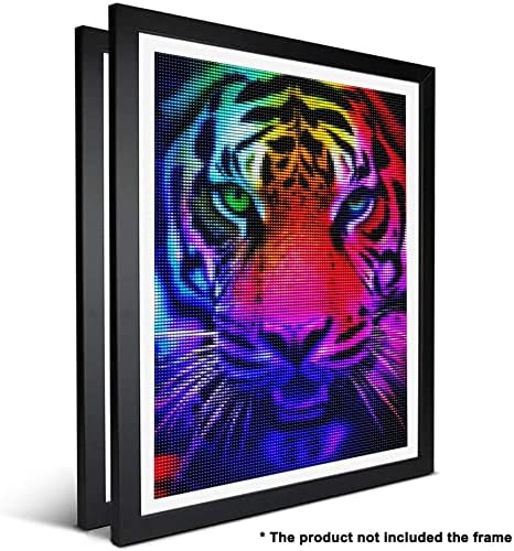 Ginfonr 2 pacote 5d diamante diy diamante galáxia tigre broca completa, tigres coloridos bordando tinta stromestone com diamantes pinturas de decoração de arte