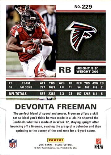 Pontuação de 2017 #229 Devonta Freeman Atlanta Falcons Card