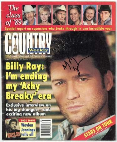 Billy Ray Cyrus assinou a revista Country Weekly 27 de agosto de 1996 - Holograma EE61377 - JSA Certified - Revistas