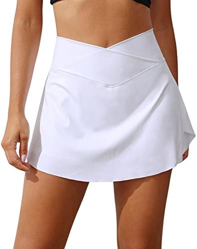 Saias de tênis de cintura feminina Saias de alta cintura High Workout Executando saias plissadas com bolsos de shorts