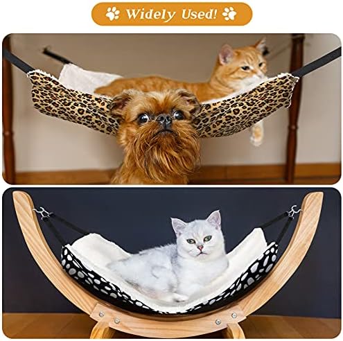 2 peças gatos reversíveis pendurar hammock de gaiola de estimação respirável e respirável com tiras ajustáveis ​​e ganchos de