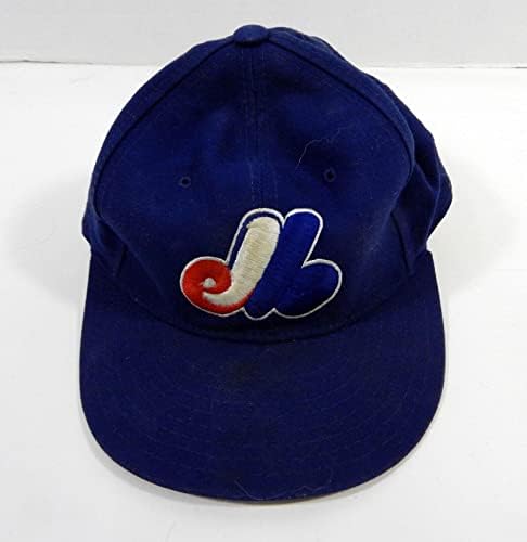 1993-95 Montreal Expos Butch Henry 27 Game usou Blue Hat 7.125 DP22701 - Chapéus MLB usados ​​para jogo MLB