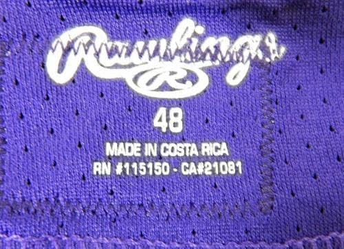 Albuquerque Isotopes Bat Boy BB Game usado Purple Jersey 48 DP12381 - Jerseys de jogo MLB usado