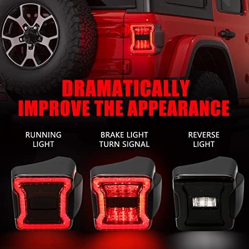 Dkmght fumou luzes traseiras de LED para Jeep Wrangler JL 2018-2022, [DOT aprovado] [estilo OE] [Plug n play] Jeep Wrangler