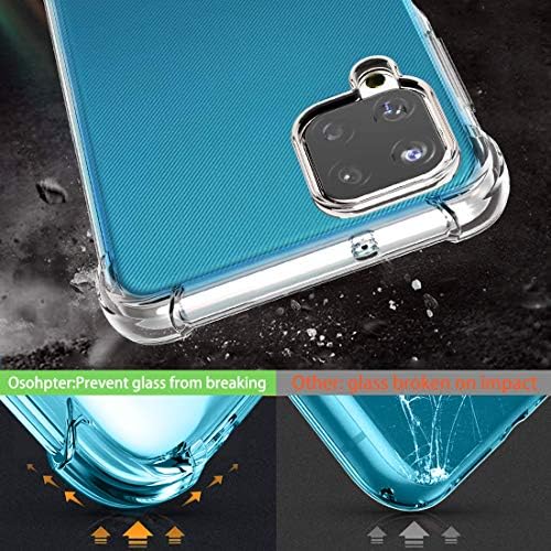 Osophter for Galaxy A12 Caso transparente transparente Cântos reforçados TPU A absorção de choque-absorção de celular flexível