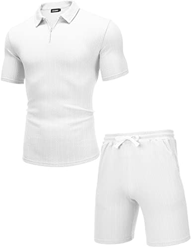 Jozorro Mens Polo Camisetas e Shorts definem roupas de moda de moda casual 2 peças roupas para homens