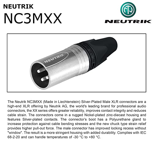 Melhores cabos do mundo 2 unidades - 0,5 pés - cabo de microfone equilibrado feito sob medida usando fios Mogami 2549 e neutrik nc3mxx