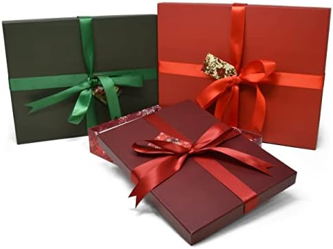 Caixas de presente de ninho de Natal Retângulo 3 Pacote Cardinal Ornamento e Design de flocos de neve de Natal