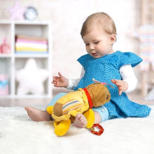 Brinquedo estocástico de carrinho de bebê com teether e chocalho para bebês. brinquedos de animais macios para meninos