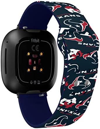 Time de jogo Houston Texans HD Watch Band compatível com Fitbit Versa 3 e Sense
