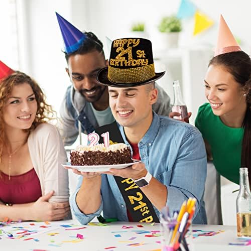 Presentes de 21º aniversário para homens, decorações de 21º aniversário para ele, chapéu de 21º aniversário para ele, faixa de 21º aniversário para homens, finalmente 21º aniversariante, presentes para menino de 21 anos, chapéu de 21 anos, 21º Bday Presente