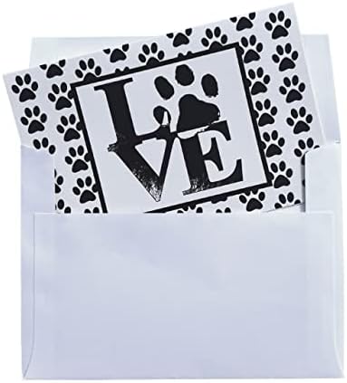 Cartões de silhueta de cães com quatro designs em branco para cães agradecimentos notecards, saudações de cachorros, simpatia