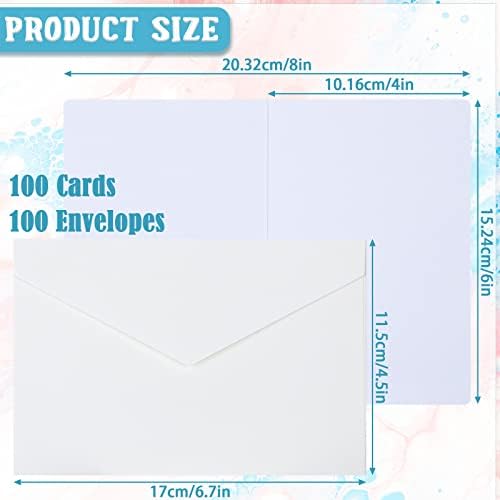 200 PCs em branco Cartões de aquarela e envelopes Conjunto de 4 x 6 polegadas cartolina de Natal 300 gsm papel pesado algodão
