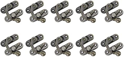 Metallixity Ganch Lock Flop 50pcs, braço de balanço de metal trava esquerda - para gaveta da cozinha em casa, tom de bronze