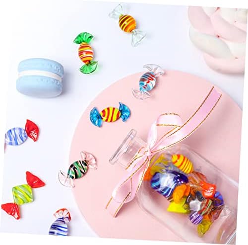 Sewacc 15pcs de vidro colorido doce de vidro enfeites de doces de férias ornamentos de vidro decoração de doces doces decoração decoração