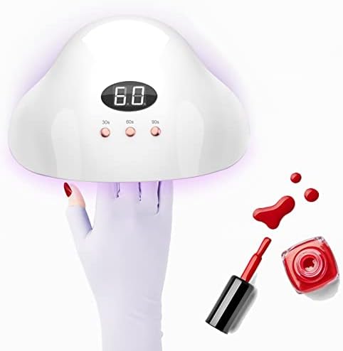 Arquumi 1 par as luvas anti -UV para manicure em gel, luva sem dedos da unha, luvas de proteção leve para lâmpada de