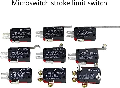 Interruptor de limite Brewix 1pcs interruptor de limite de traço microwitch V-15-1C25 / V-151-1C25 / V-152-1C25 / V-153-1C25