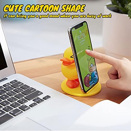 Little Yellow Duck Cute Teleping Stand - Salto de telefone de silicone, suporte de telefone portátil, amplamente compatível com vários tipos de smartphones e tablets