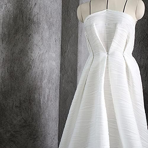 Tecido elástico de kasmom branco 150 cm de largura para roupas de vestuário artesanal de materiais de materiais de listras estéreo Novo - branco - 0,5 metro