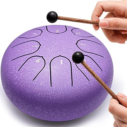 Tambor de língua de aço de lronbird, 6 polegadas 8 notas tambores mannual c-key, pequeno instrumento de percussão com