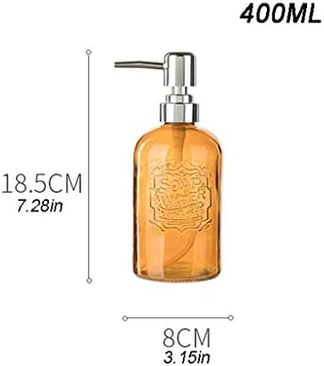 Dispensador de sabão dispensador de loção para garrafas de 13,5 oz dispensador de sabão de vidro dispensador de loção com sabonete