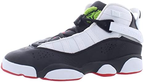 Nike 6 anéis sapatos de meninos tamanho 5.5, cor: branco/preto/vermelho