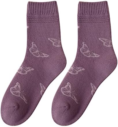 Meias de meias grossas roxas mulheres meias de tubo médio outono e inverno mais meias de compressão quentes de veludo quentes