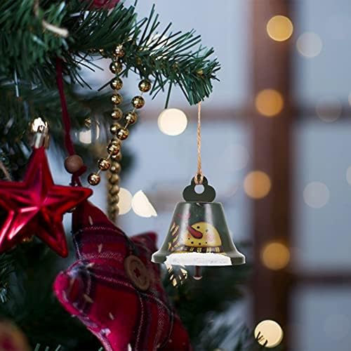 ABOOFAN 4PC Christmas Jingle Bells Ornamentos de Natal com boneco de neve Papai Noel Ornamentos de campainha artesanal para decoração de inverno Os suprimentos de festa de natal