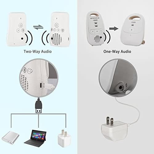 Monitor de bebê de áudio, conversas de bidirante, microfone de alta sensibilidade e alto -falante, monitor de cuidados com bebês