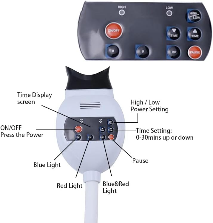 Branqueamento de clareamento de laboratório 3 cores Lâmpada de luz Acelerador de braço do braço （Tipo de cadeira)