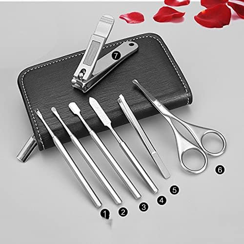 Zlxdp 7pcs kit de clipper unhas de unhas pedicure scissor tweezer pick utily unha art art manicure ferramentas