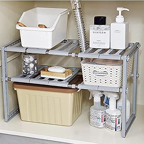WXXGY Organizadores de cozinha racks de armazenamento ajustáveis ​​Banheiro de cozinha multifacetável de múltiplas propósitos sob