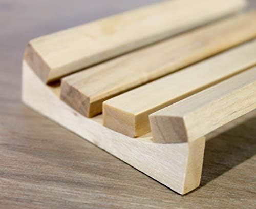 KLEO - Sabonete de madeira no conjunto de 2 | Estojo de titular de sabão de madeira