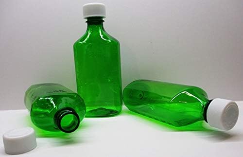 Garrafas de medicamentos ovais graduados e caps-8 onças de 236 ml de 100 unidades-âmbares, verde ou cobalto de plástico sem