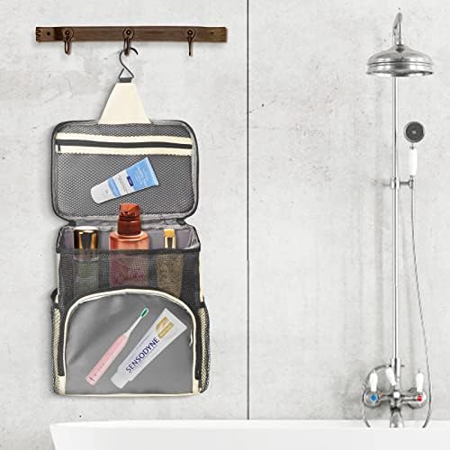 Bolsa de higiene pessoal para mulheres e homens, bolsa portátil, bolsa de maquiagem de viagem com gancho suspenso, sacola de