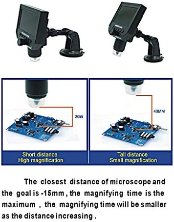 Yuewo 600x Microscópio digital Microscópio de vídeo eletrônico de 4,3 polegadas HD Microscópio de solda LCD Mensagem por telefone
