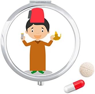 Red Hat Marrocos Cartoon Caso Caixa de bolso de bolso Caixa de armazenamento Distribuidor de contêiner