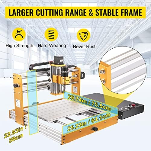 ZHJBD CNC Machine 4030 Máquina de moagem para moer interruptores de limite de limite off-line da parada de emergência 3 eixos Kit de corte de madeira acrílico MDF 400 x 300 x 100 mm Área de trabalho grande/146