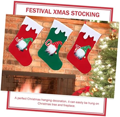 ABOOFAN 3pcs sem rosto meias de natal decoração de natividade meias de lareira de lareira meias penduradas em pendura meias