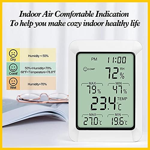 Kdbyt Termômetro Digital Hygrometer Sala Hygrômetro de umidade do sensor de temperatura interna Hygrômetro