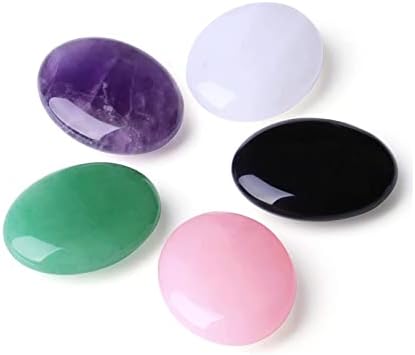 Cristais de cura Palm Stone Stone Chakra Stones Cristais naturais e pedras preciosas Cura de pedra de bolso oval para alívio do estresse Meditação Chakra Balance