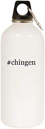 Molandra Products Chingen - 20oz Hashtag Bottle de água branca de aço inoxidável com moçante, branco
