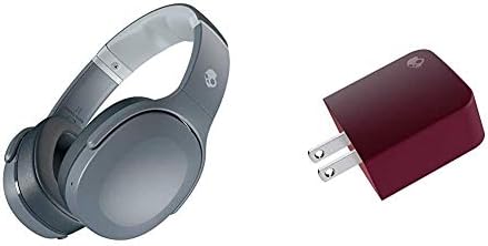 SkullCandy Crusher EVO Wireless Over-Ear fone de ouvido-True preto com cabo de carregamento redondo de linha, USB-C para USB-C-azul