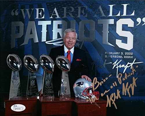 Robert Kraft Hand assinado 8x10 Patriots colorido Patriots para Brian JSA - fotos autografadas da NFL