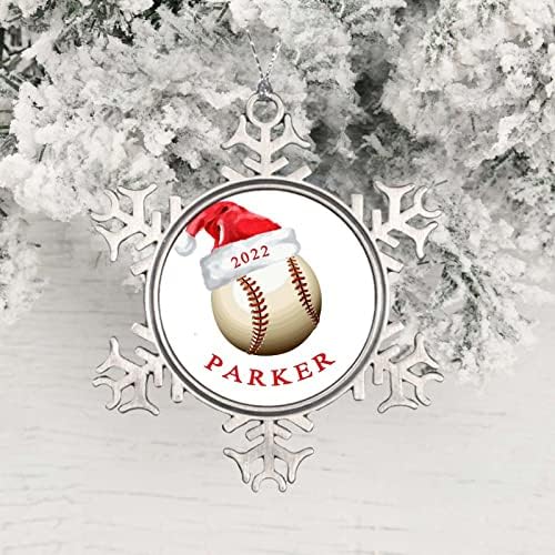Ditooms Ball e chapéu de Natal Nome personalizado Árvore de Natal Ornamentos pendurados, pintando respingo redondo de