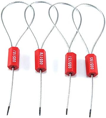 1000 vedações de cabos de aço vermelho vedações de segurança de metal selos resistentes a adulteração Tags de segurança tags