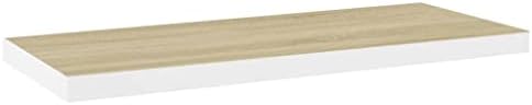 Prateleiras de parede flutuantes de Cumyzo 4 PCs Oak e White 31,5 x9.3 x1.5 mdf 8kg/17.6ib prateleiras e bedges de parede