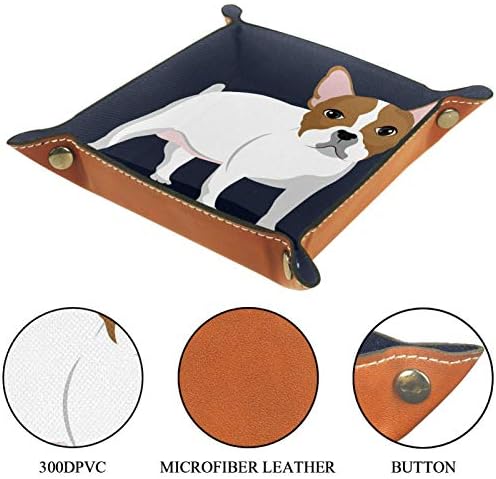 Bulldog Organizer Office Microfiber Leather Desk Bandeja Caixa de armazenamento prático para carteiras e equipamentos