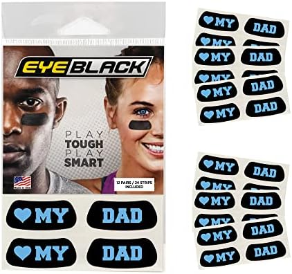 Eye Black Heart My Mom/Dad Eye Black Pars - Expresse apreço pelo pai com tiras pretas de olho duradouras